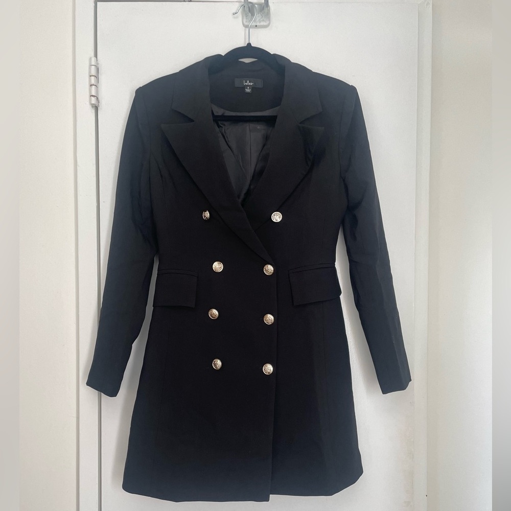 Lulu’s Black Double Breasted Blazer / Coat size small - Picture 2 of 7